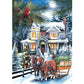 5D Diy Diamond Painting Kit Full Round Beads Snow House Horse