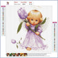 5D DIY Diamond Painting Kit - Full Round - Little Angel in Purple Dress