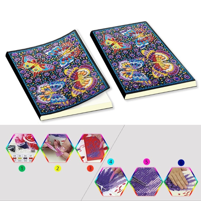 A5 5D Notebook DIY Part Special Shape Rhinestone Diary Book | Butterfly【diamondpaintingsart】