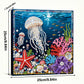 DIY Pearl Painting With Frame - Handmade Self-Adhesive Pearls - Jellyfish (25*25cm)
