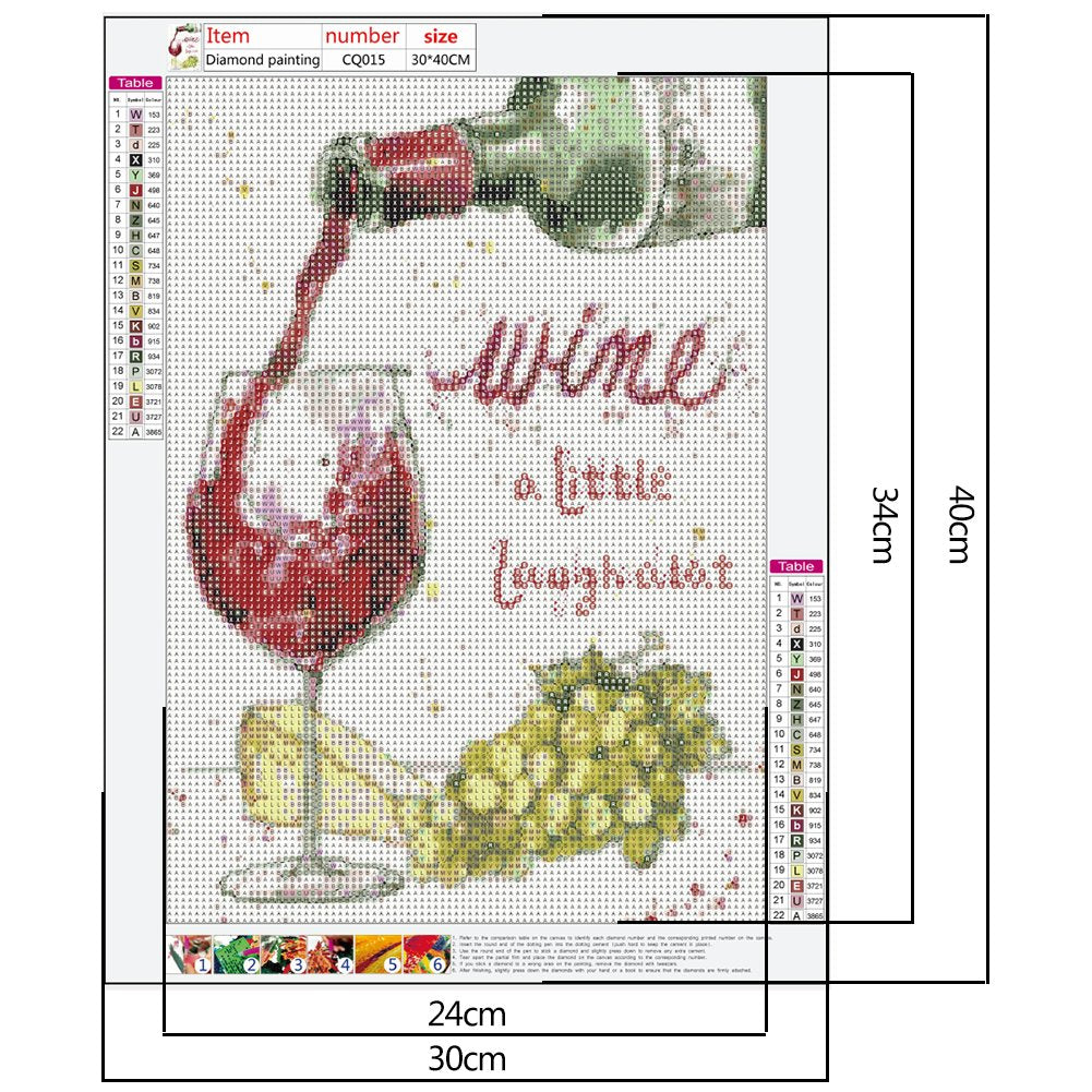 Diamond Painting - Full Round - Wine Glass C