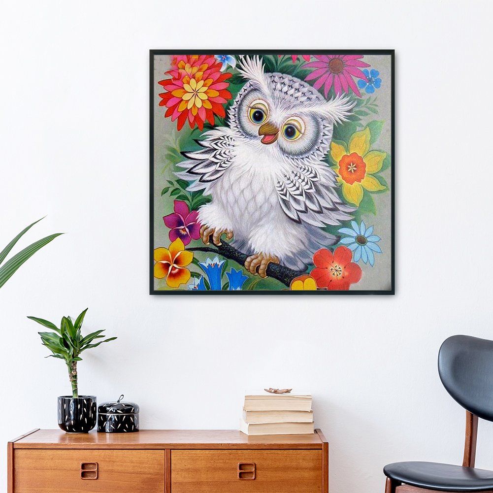 11ct Stamped Cross Stitch - Cute Owl(50*50cm)