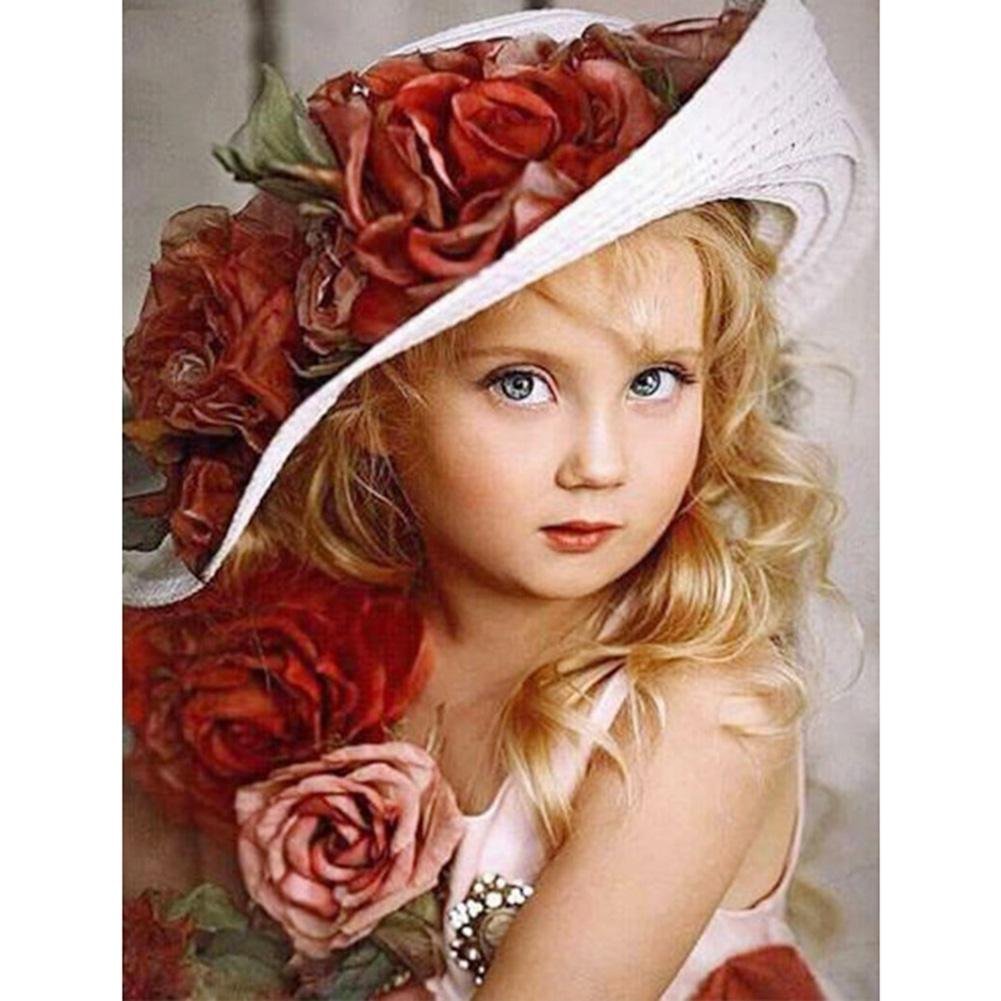 5D Diy Diamond Painting Kit Full Round Beads Beautiful Girl