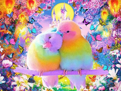 5D Diy Diamond Painting Kit Full Round Beads Colorful Parrots