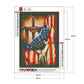 5D DIY Diamond Painting Kit - Full Round - Cross & Us Flag