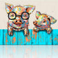 5D Diy Diamond Painting Kit Full Round Beads Pigs