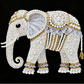 DIY Pearl Painting With Frame - Handmade Self-Adhesive Pearls - Elephant (25*25cm) B