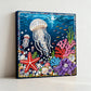 DIY Pearl Painting With Frame - Handmade Self-Adhesive Pearls - Jellyfish (25*25cm)