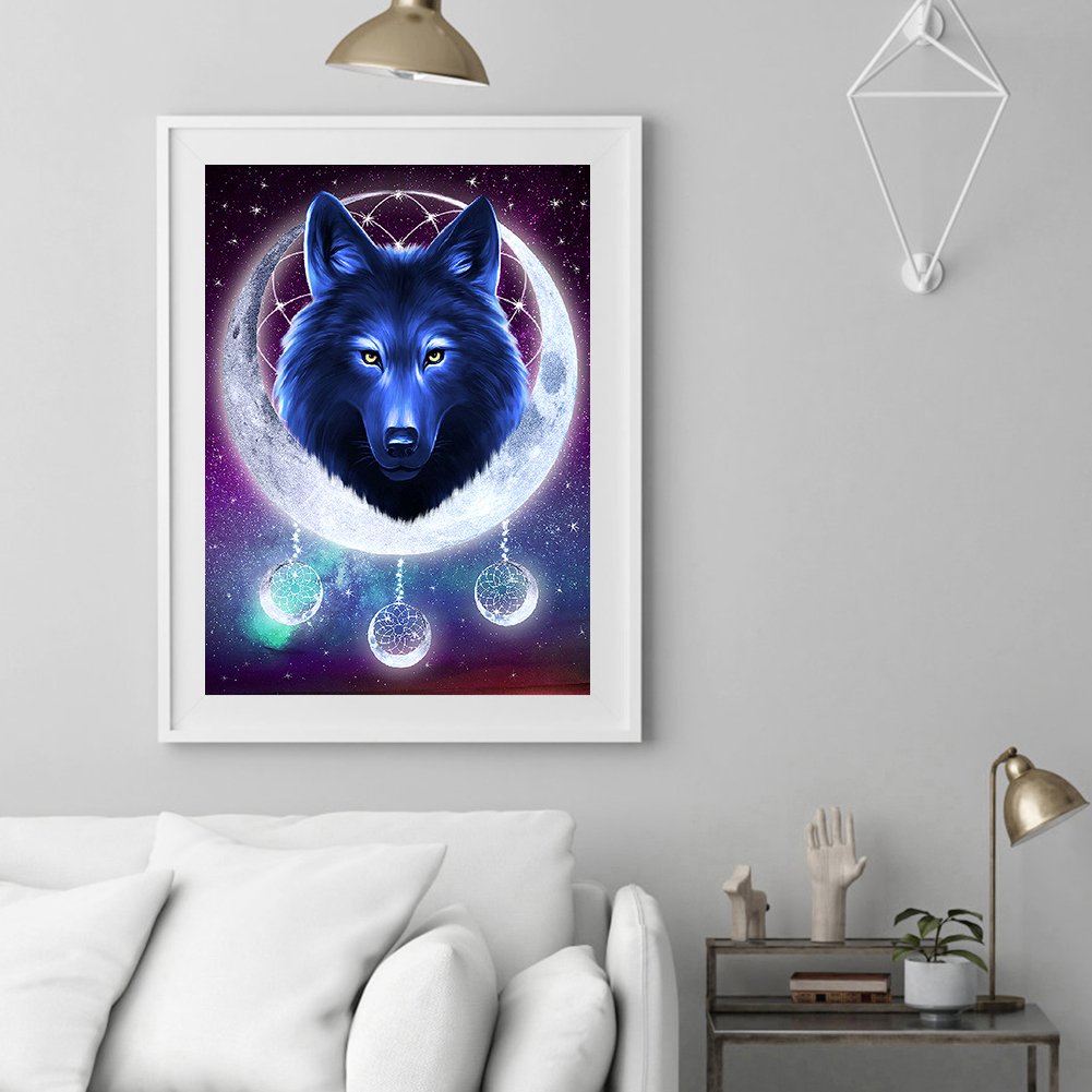 Diamond Painting - Full Round - Wolf Under Moon