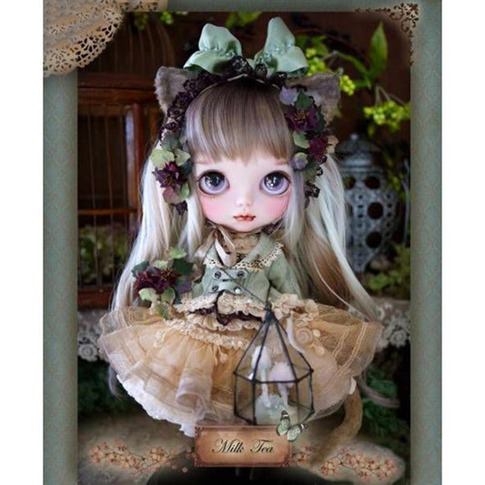 5D Diy Diamond Painting Kit Full Round Beads Little Cartoon Girl Doll