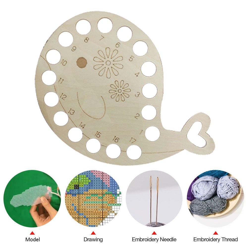 Hollow Thread Board Wooden Cross Stitch Tool - Carving Whale