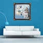 5D DIY Diamond Painting Kit - Partial Round - Cat Flowers