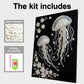 DIY Pearl Painting With Frame - Handmade Self-Adhesive Pearls - Jellyfish (30*40cm) A