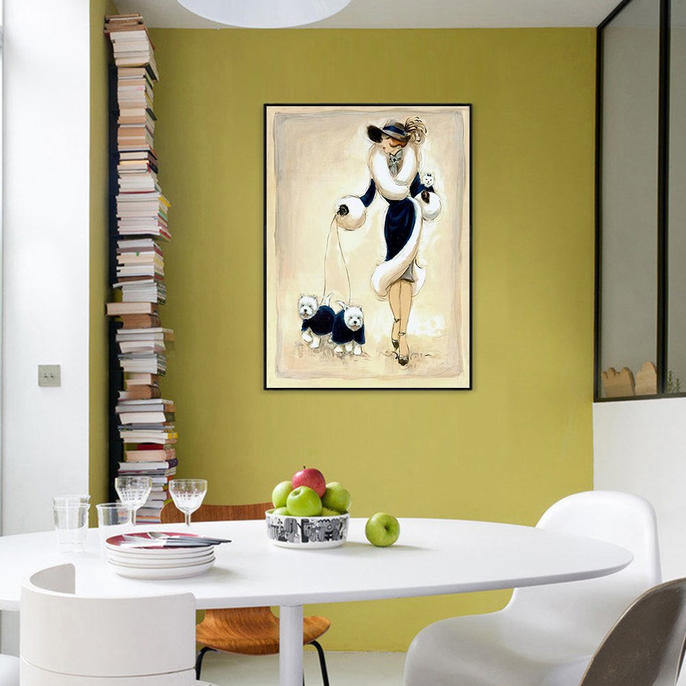 Diamond Painting - Full Round - Lady and Dogs