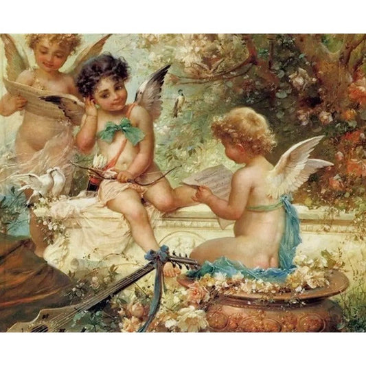 Painting By Numbers Kit Angel Hand Painted Canvas Oil Art Picture Craft