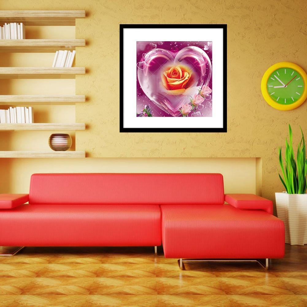 5D DIY Diamond Painting Kit - Full Round - Heart Rose
