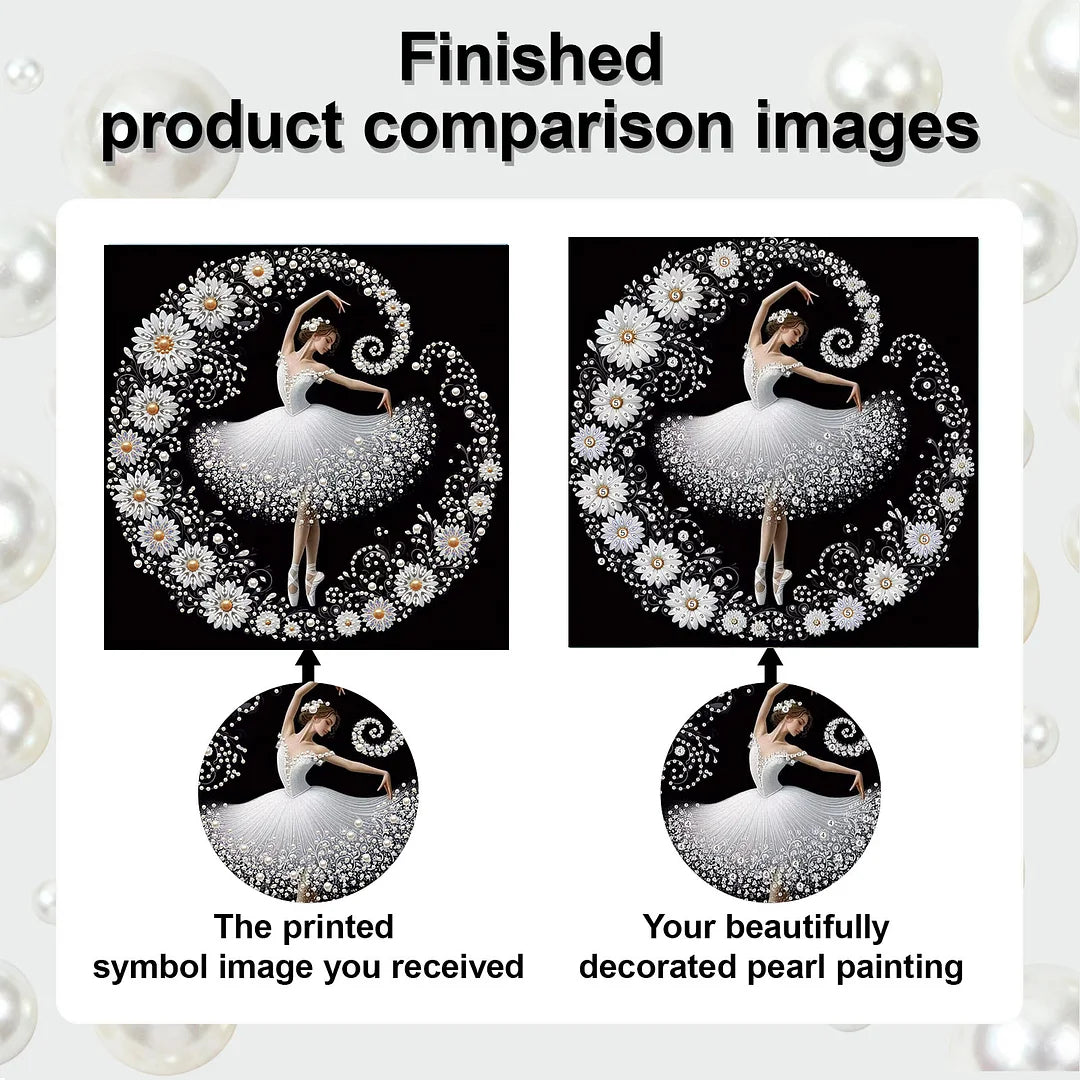 DIY Pearl Painting With Frame - Handmade Self-Adhesive Pearls - Gold Woman (30*30cm)