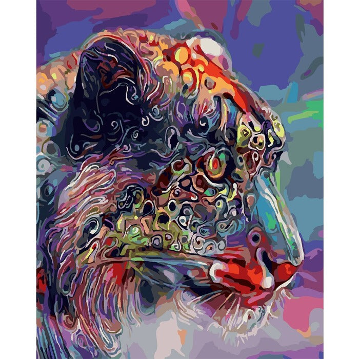 Oil Painting By Numbers Leopard Canvas Coloring Picture