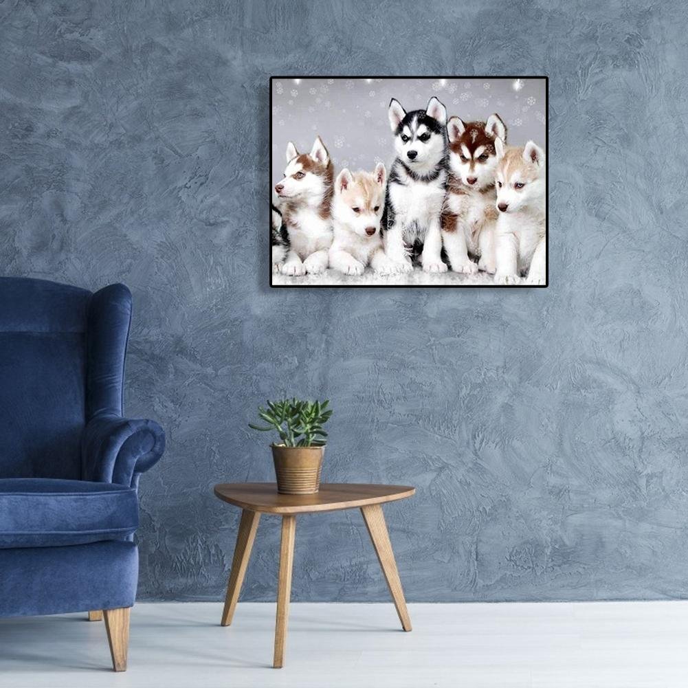 Diamond Painting - Full Round - Dog Family