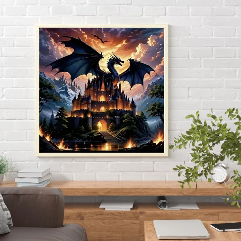 Diamond Painting - Full Round / Square - Night Castle