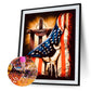 5D DIY Diamond Painting Kit - Full Round - Cross & Us Flag