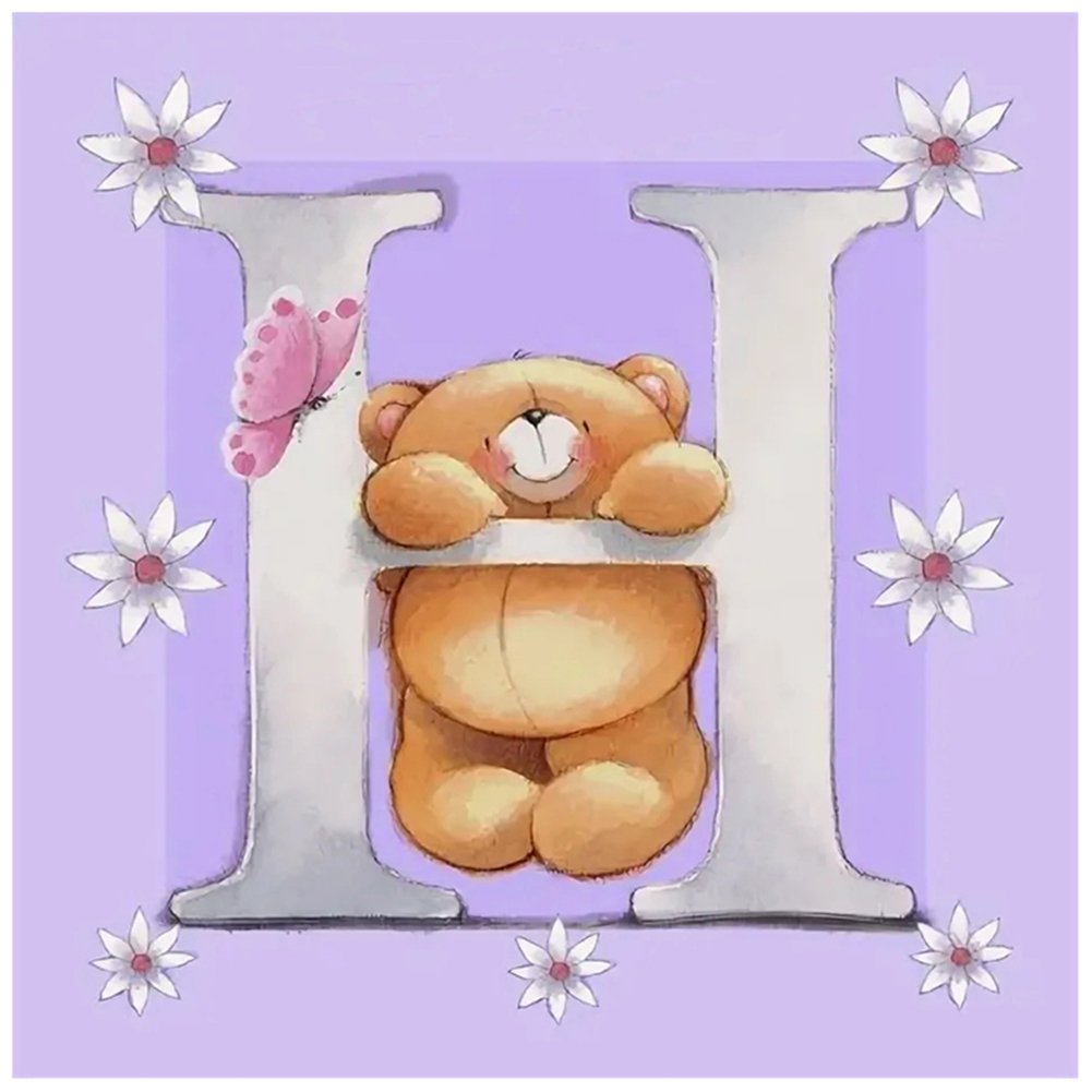 Diamond Painting - Full Round - Letter Bear