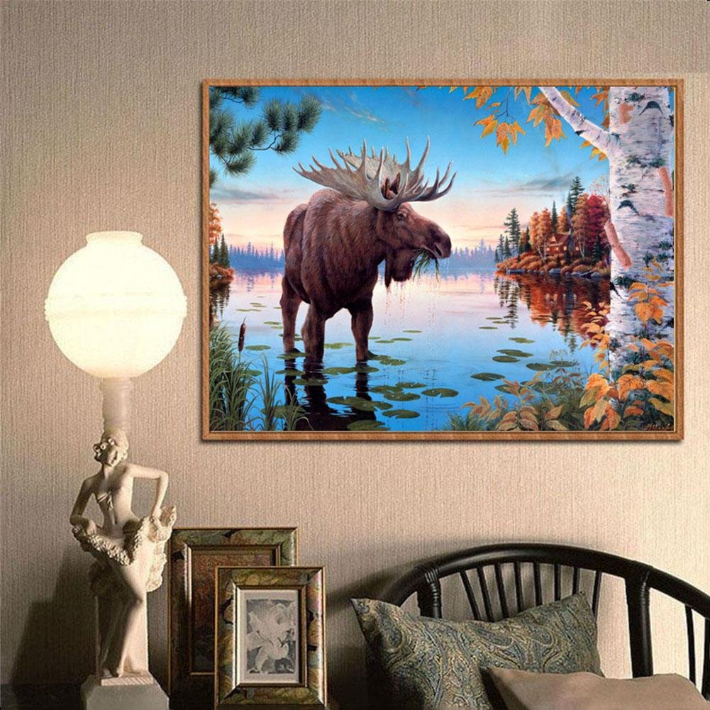Diamond Painting - Full Round - Lakeside Elk