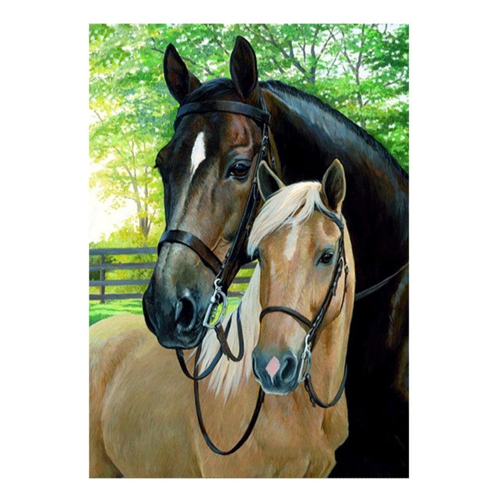 5D Diy Diamond Painting Kit Full Round Beads Close Horse
