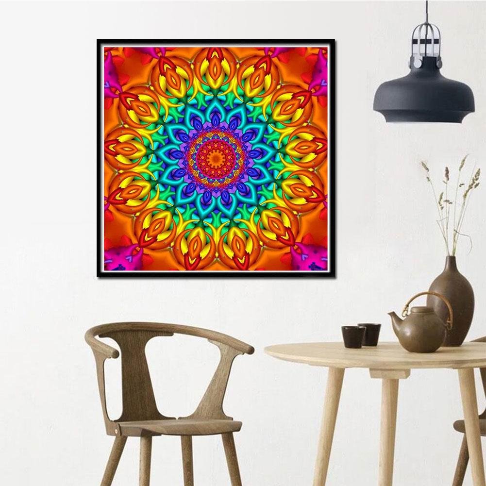 Diamond Painting - Full Round - Retro Flower Mandala