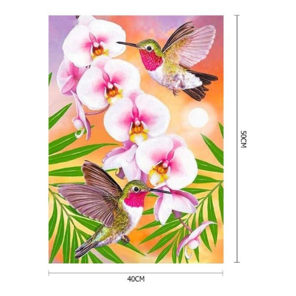 Hummingbirds Pick Honey Hand Painted Canvas Picture Home Living Room Decoration