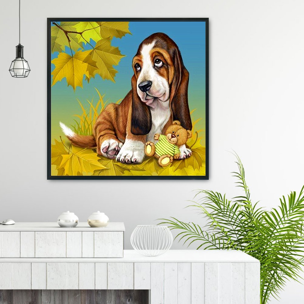 11ct Stamped Cross Stitch - Dog And Bear Doll  (36*36cm)