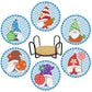 6pcs goblin diamond painting cup coaster set with stand
