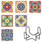6pcs Mandala Diamond Painting Coaster Set (With Stand) B