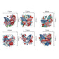 6pcs US Flag Butterfly DIY Diamond Painting Keychains / Bag Pendants Sizes