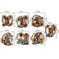 7pcs DIY Diamond Painting Keychains Flower Boots Sizes