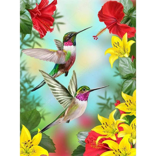 5D Diy Diamond Painting Kit Full Round Beads Bird Flower