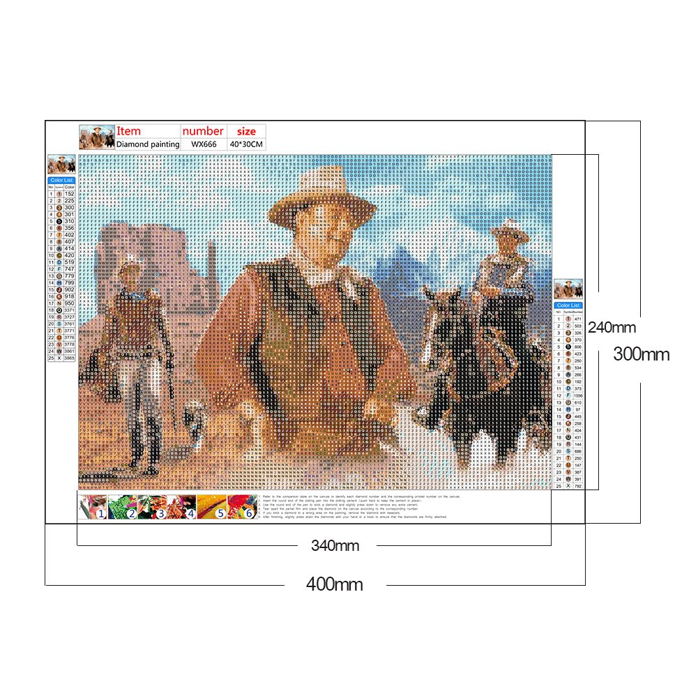 Diamond Painting - Full Round -Happy Cowboy