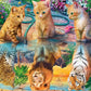 5D Diy Diamond Painting Kit Full Round Beads Feline