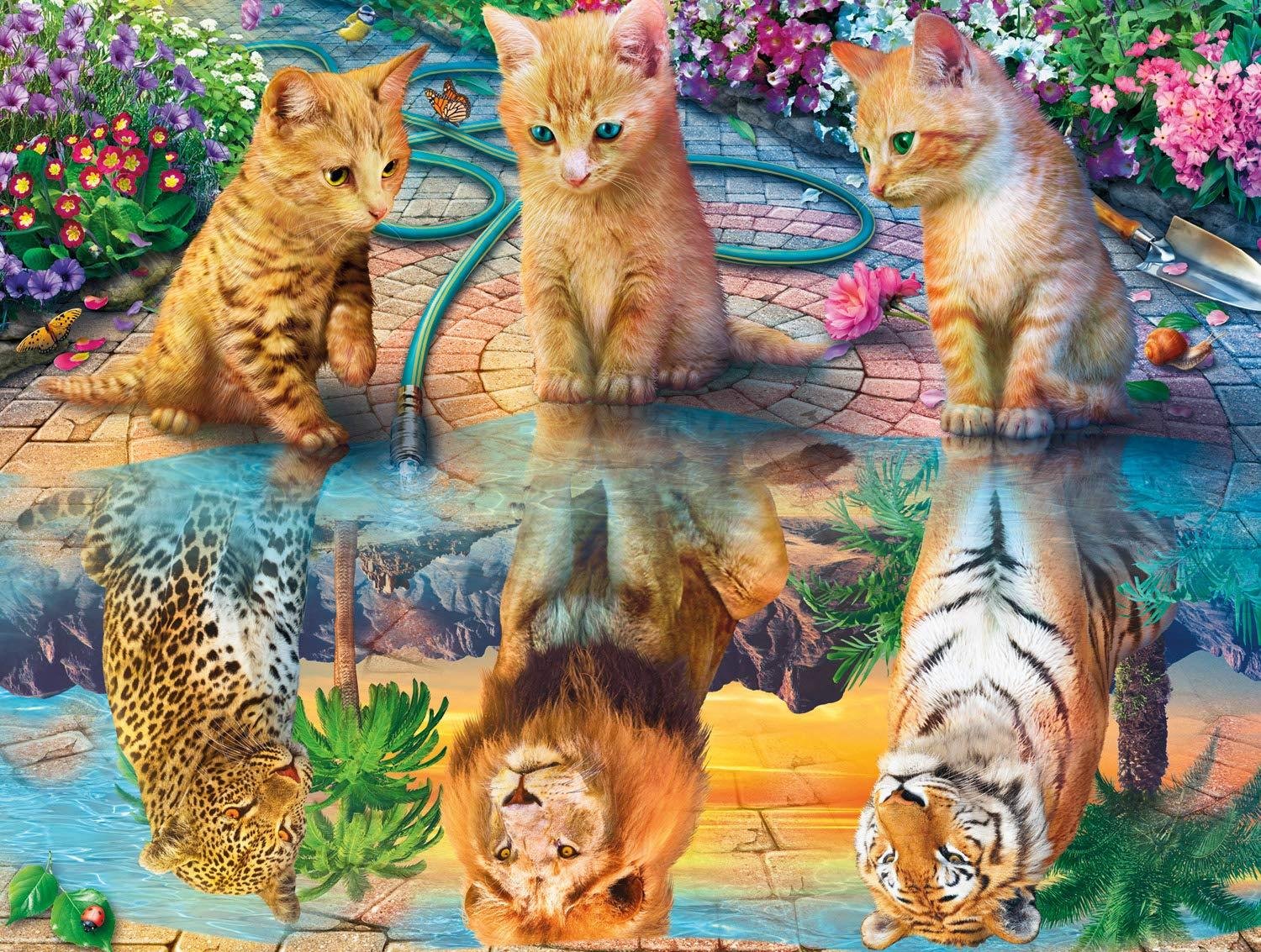 5D Diy Diamond Painting Kit Full Round Beads Feline