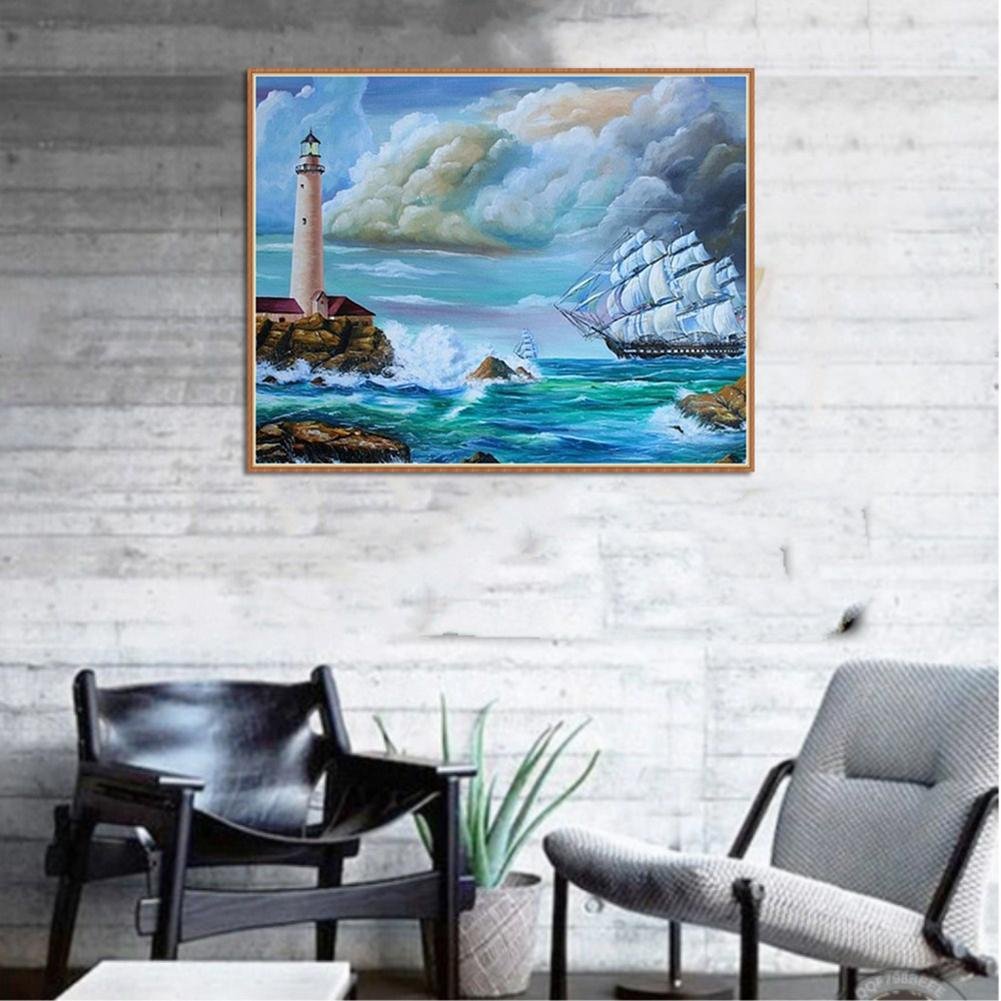 Diamond Painting - Full Round - Sea Lighthouse View