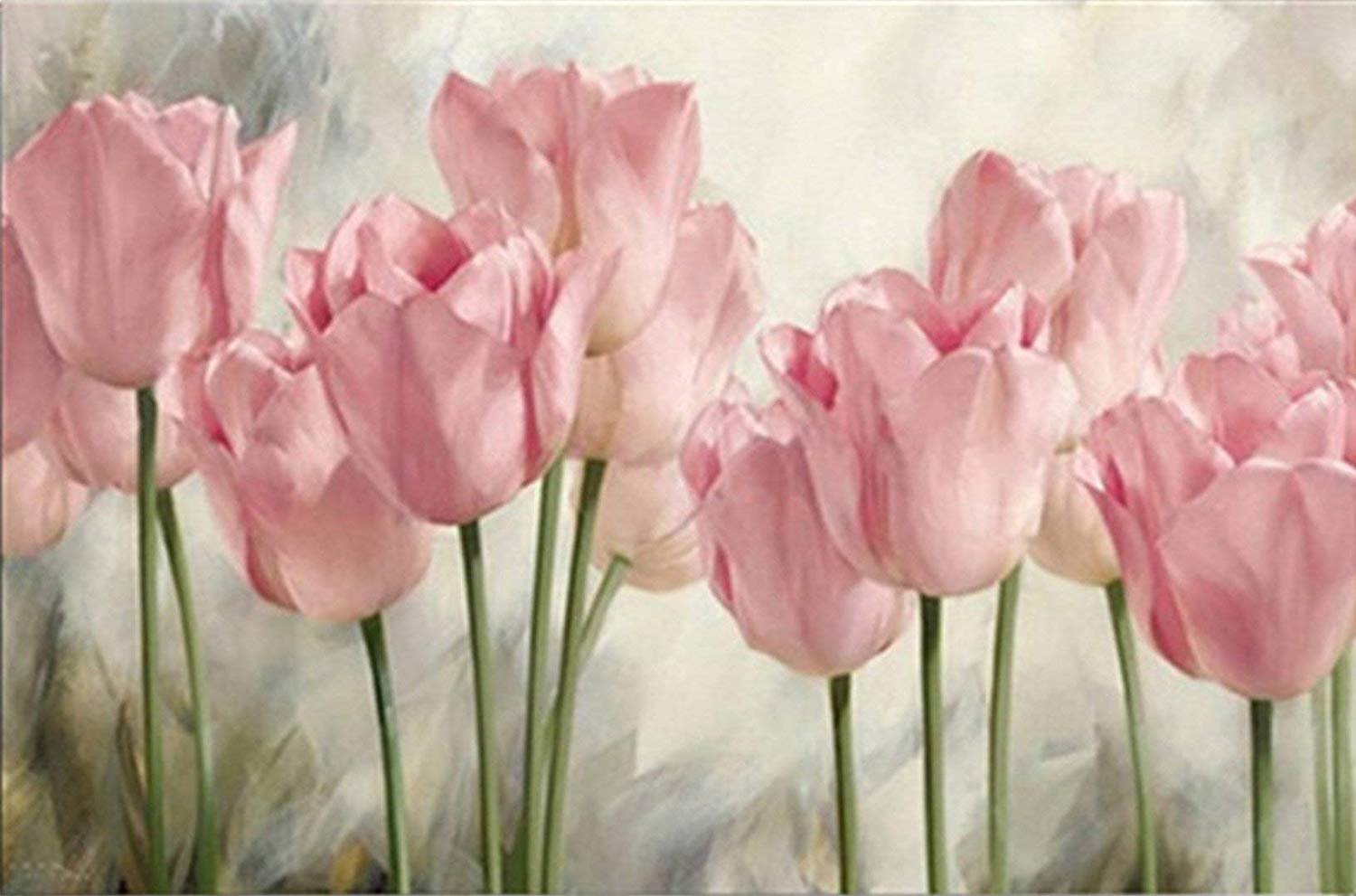 5D Diy Diamond Painting Kit Full Round Beads Pink Flower