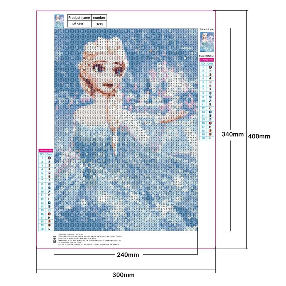 Frozen Elsa Full Drill Beads Art Craft Canvas Size