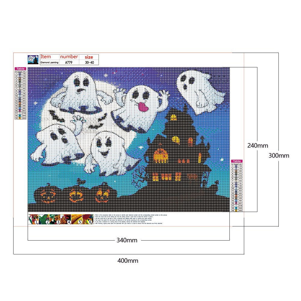 5D DIY Diamond Painting Kit - Full Round - Flying Ghost