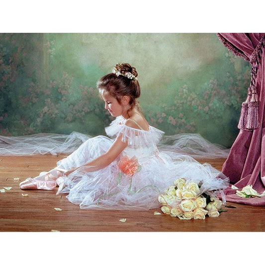 5D Diy Diamond Painting Kit Full Round Beads Ballet Girl
