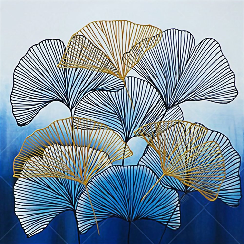 11ct Stamped Cross Stitch Ginkgo Leaf Quilting Fabric (48*48cm)