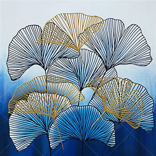 11ct Stamped Cross Stitch Ginkgo Leaf Quilting Fabric (48*48cm)