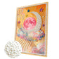 DIY Pearl Painting With Frame - Handmade Self-Adhesive Pearls - Moon oil painting (30*40cm)