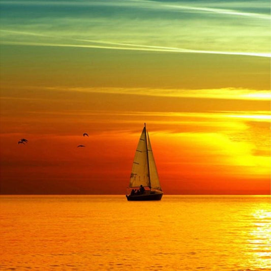 Diamond Painting - Full Round - Sunset Ship