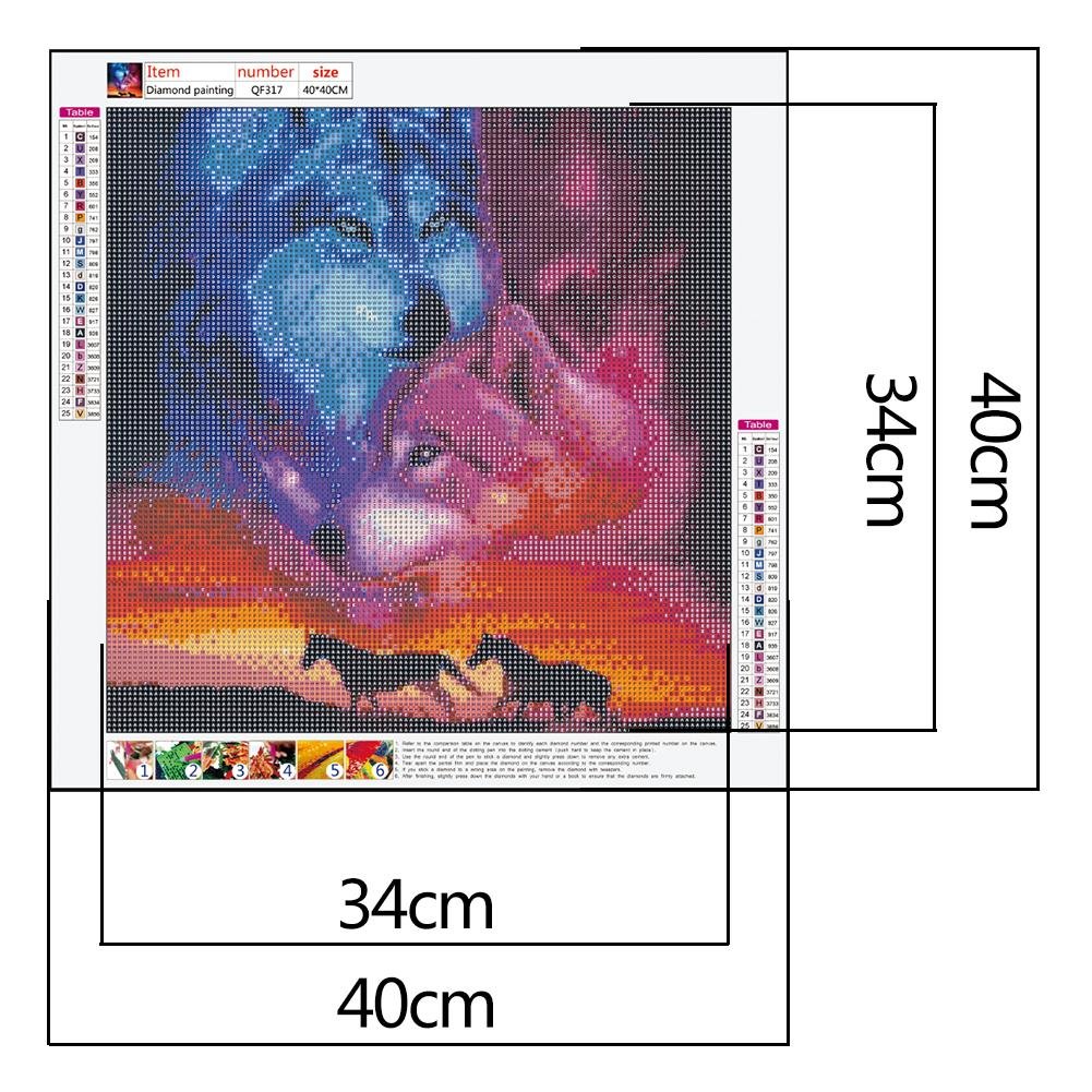Diamond Painting - Full Round - Two Wolves(40*40cm)