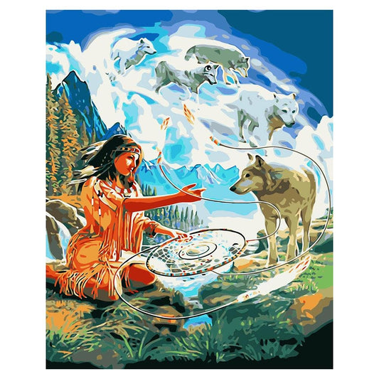 Paint By Number Oil Painting Wolf Beauty (40*50cm)